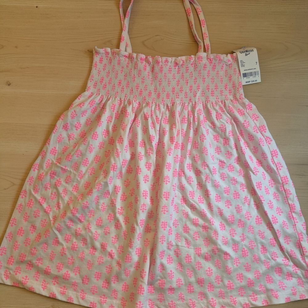 OshKosh B'gosh White Tank Top with Pink Floral Print